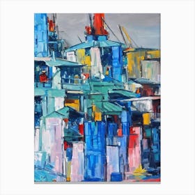 Port Of Haiphong Vietnam Abstract Block harbour Canvas Print