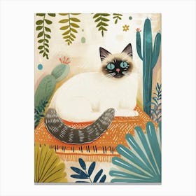 Birman Cat Storybook Illustration 2 Canvas Print