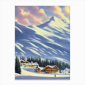 Schladming, Austria Ski Resort Vintage Landscape 3 Skiing Poster Canvas Print