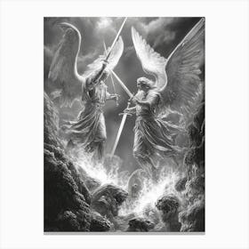 Angels Fighting Canvas Print