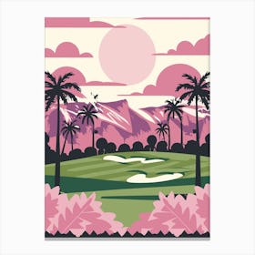 Golf Course In Pink Canvas Print