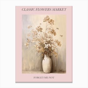 Classic Flowers Market  Forget Me Not Floral Poster 3 Canvas Print