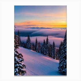 Schladming, Austria Sunrise Skiing Poster Canvas Print