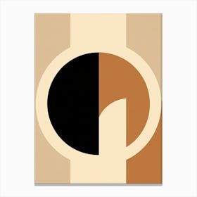 Bauhaus Whirlwind: Beige Circular Odyssey Canvas Print