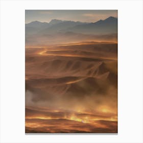 Flaming Desert Landscape Canvas Print