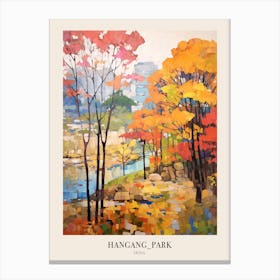 Autumn City Park Painting Hangang Park Seoul 3 Poster Canvas Print