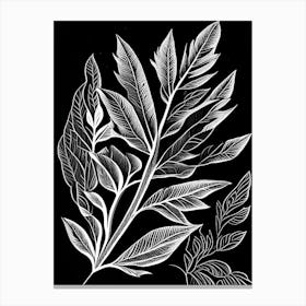 Tea Tree Leaf Linocut 1 Canvas Print