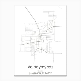 Volodymyrets,Ukraine Minimalist Map Lienzo