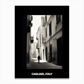 Poster Of Cagliari, Italy, Mediterranean Black And White Photography Analogue 3 Canvas Print