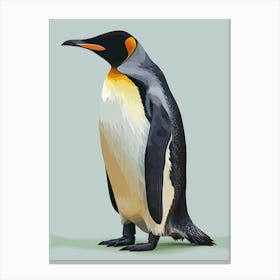 King Penguin Stewart Island Ulva Island Minimalist Illustration 2 Canvas Print