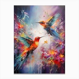 Hummingbirds Abstract Expressionism 2 Canvas Print