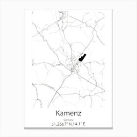 Kamenz,Germany Minimalist Map Canvas Print