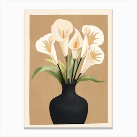 A Vase With Calla Lilies 3 Canvas Print