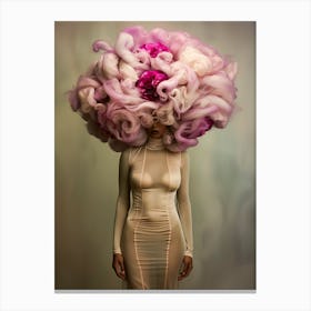 "Elegant Simplicity: Surreal Flower Hat" Canvas Print