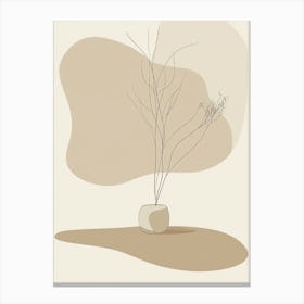 Vase With A Plant Canvas Print