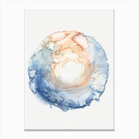 Blue And Orange Watercolor Painting Canvas Print