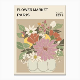 Flower Market Paris 2 1 Canvas Print