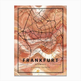 Frankfurt Map Canvas Print