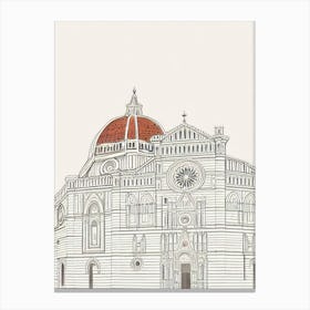 Florence Cathedral Italy Boho Landmark Illustration Canvas Print