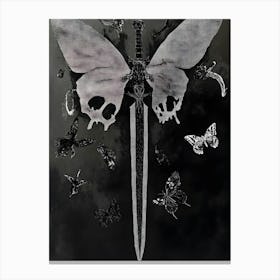 Butterfly And Sword Canvas Print