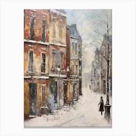 Vintage Winter Painting Copenhagen Denmark 2 Canvas Print