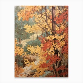 Dwarf Birch 2 Vintage Autumn Tree Print  Canvas Print