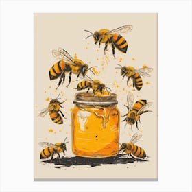 Carpenter Bee Storybook Illustration 10 Canvas Print