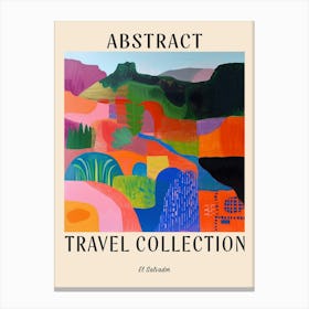 Abstract Travel Collection Poster El Salvador 1 Canvas Print