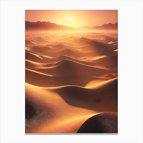 Sunset In The Desert Canvas Print