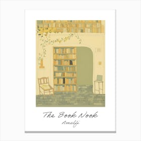 Amalfi The Book Nook Pastel Colours 1 Poster Canvas Print