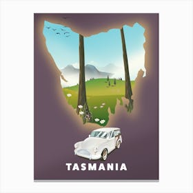 Tasmania Travel map Canvas Print