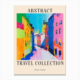Abstract Travel Collection Poster Vienna Austria 5 Canvas Print