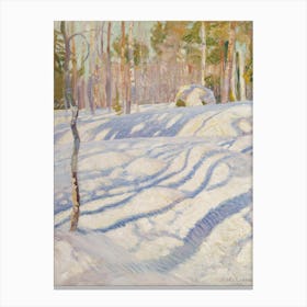 Sunlit Winter Lanscape, (1911), Pekka Halonen Canvas Print