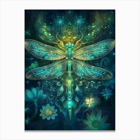 A Mystical Dragonfly With Translucent Wings Canvas Print