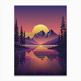 Sunset In The Mountains 90s style Canvas Print