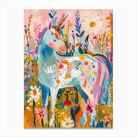 Colourful Unicorn Fauvism Inspired 3 Canvas Print