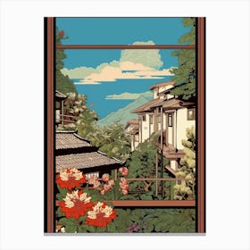 Ginzan Onsen, Japan Vintage Travel Art 4 Canvas Print