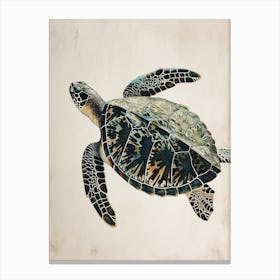 Vintage Sea Turtle Painting 2 Canvas Print