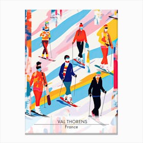 Val Thorens   France, Ski Resort Poster Illustration 2 Canvas Print