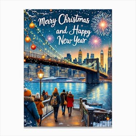 Merry Christmas And Happy New Year 4 Canvas Print