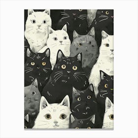 Perfectly Repeatable Artwork With Cute Cat Faces 81 Canvas Print