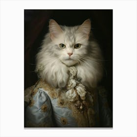 Cat In Medieval Clothing Rococo Style 5 Canvas Print