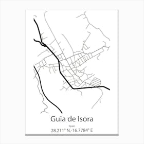 Guia De Isora,Spain Minimalist Map Canvas Print