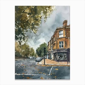 Hillingdon London Borough   Street Watercolour 1 Canvas Print