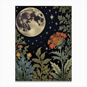 Landscape Moon In Forest Style William Morris 5 Canvas Print