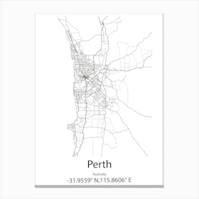 Perth East,Canada Minimalist Map Canvas Print