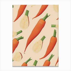 Root Vegetables Pattern Illustration 2 Canvas Print