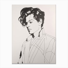 Harry Styles Line Drawing 3 Canvas Print