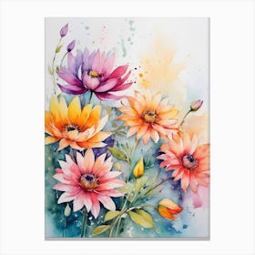 Watercolor Flowers 24 Canvas Print