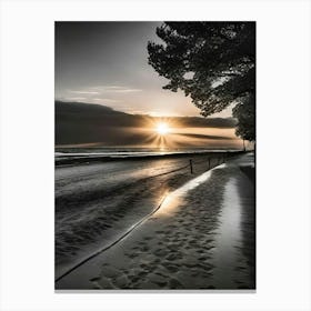 Sunset On The Beach 1017 Canvas Print